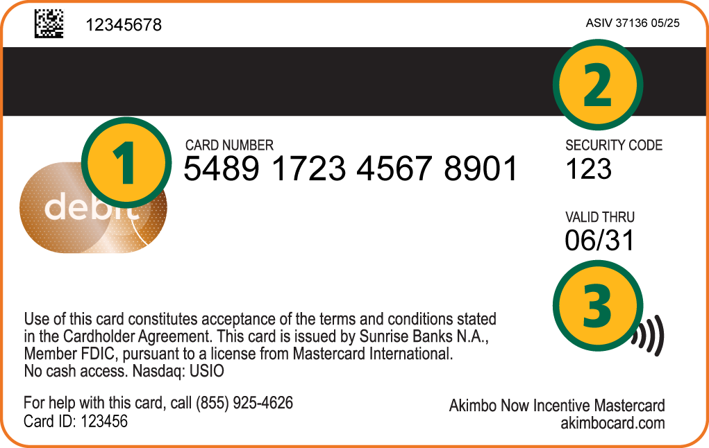 Back of King County Metro Flex Debit card